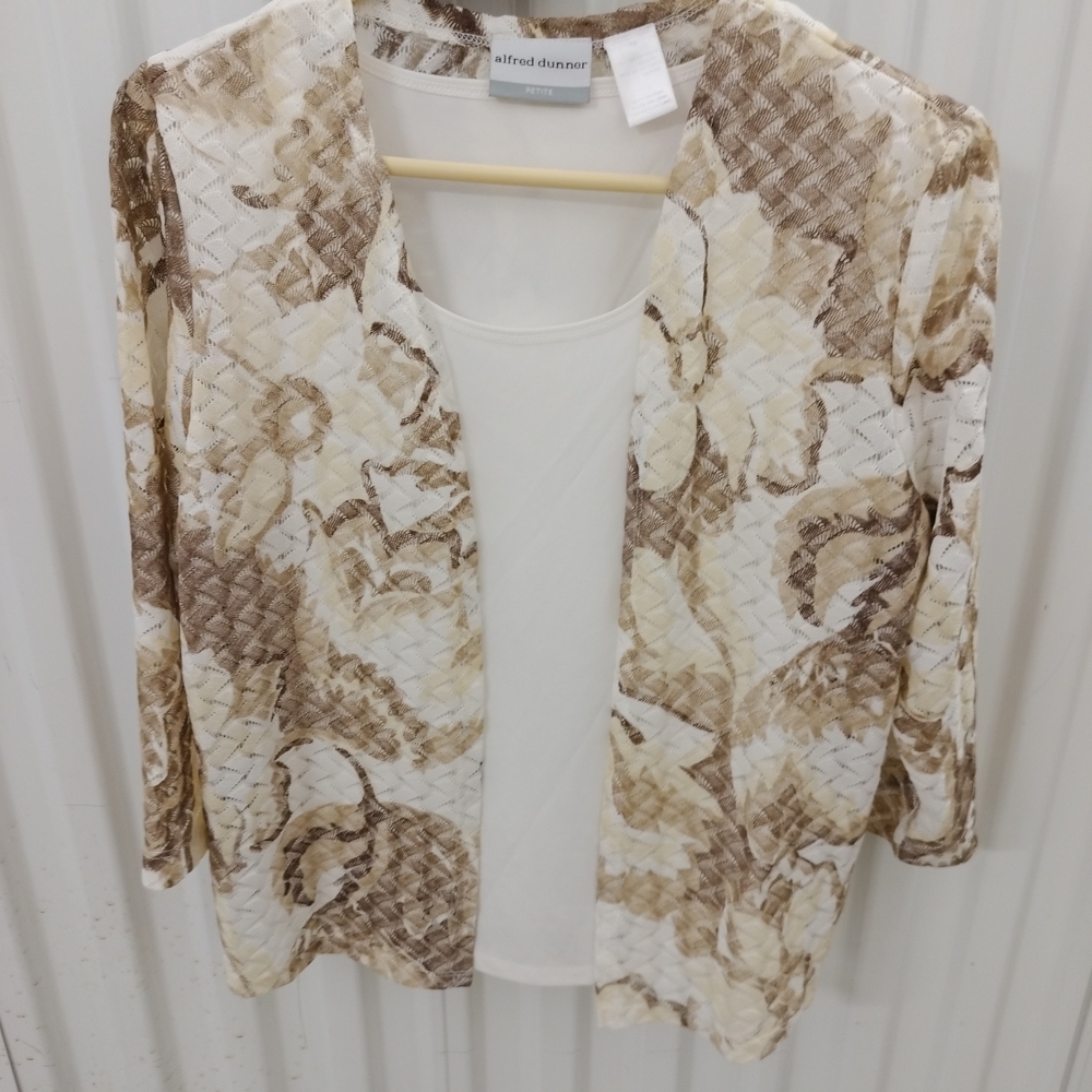 Alfred Dunner Women’s Blazer Jacket Open Front With Tank Size Petite Medium Top